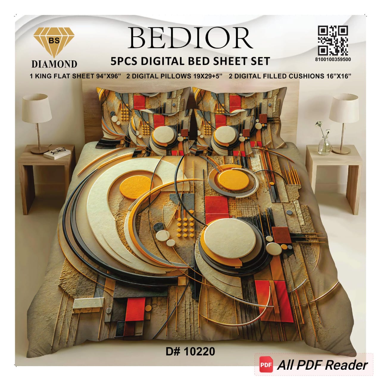 BEDIOR 5PCs DIGITAL BED SHEET SET 10220