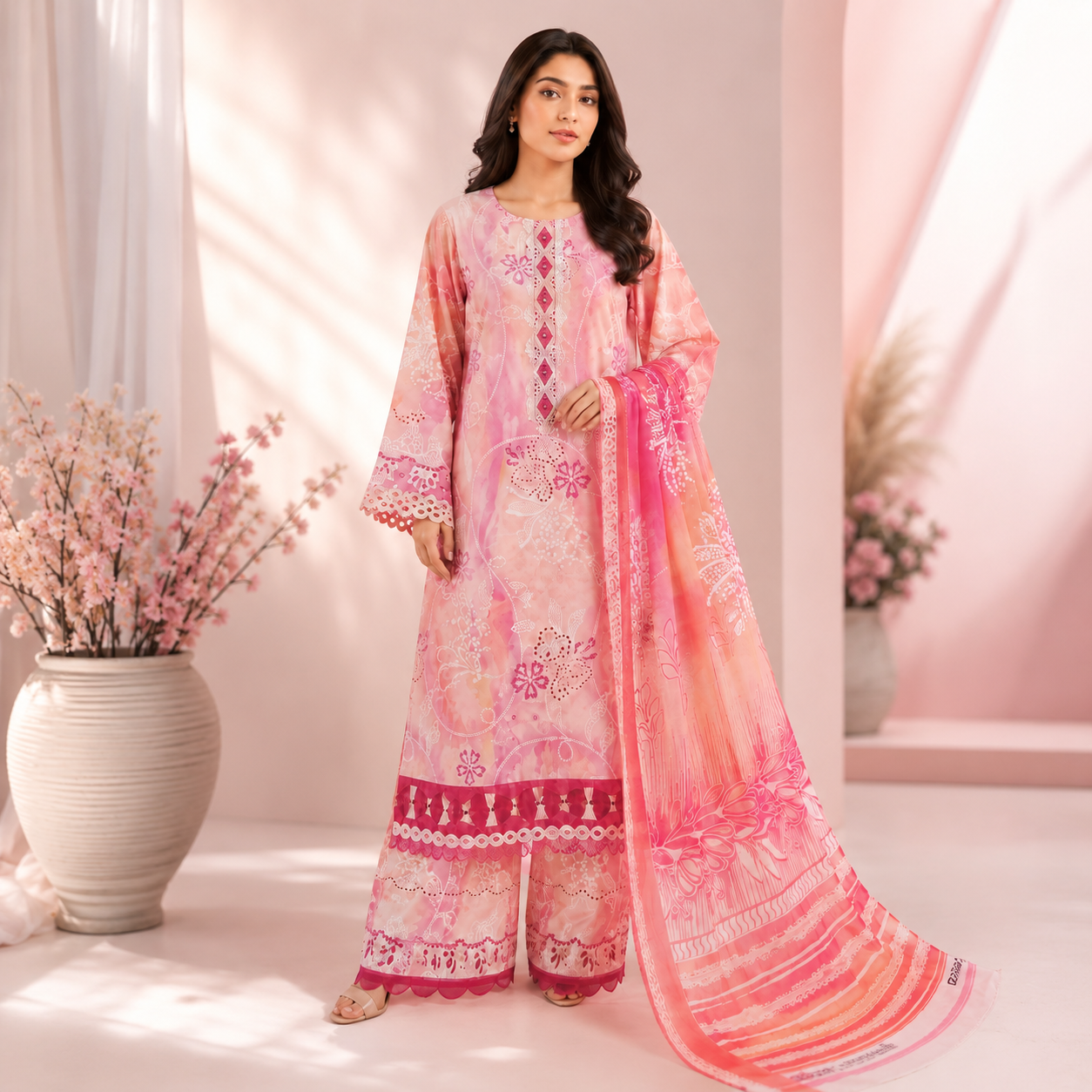 LAWN DUPATTA 3PC BRANDED COLLECTION