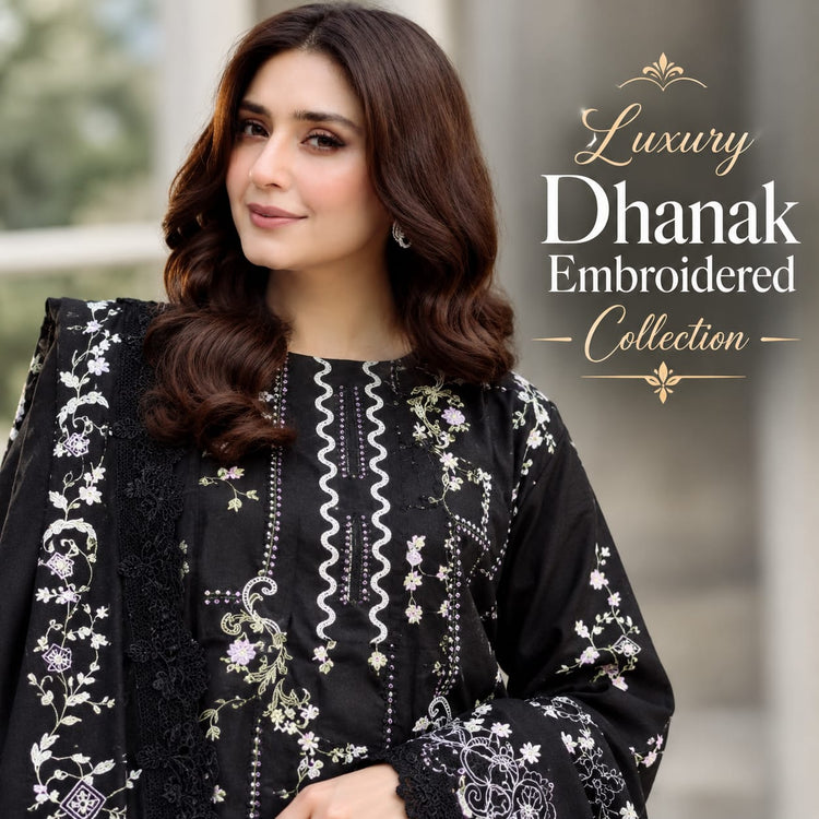 Luxury Dhanak Embroidered 3-Piece Suit