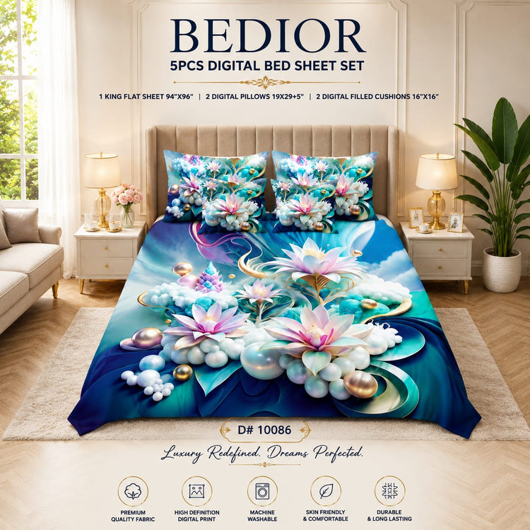 BEDIOR 5PCs DIGITAL BED SHEET SET