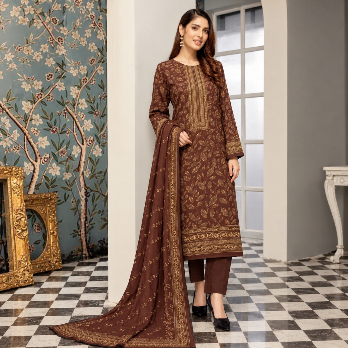 GUL-E-JAAN MARINA WOOL PRINTED 3PC