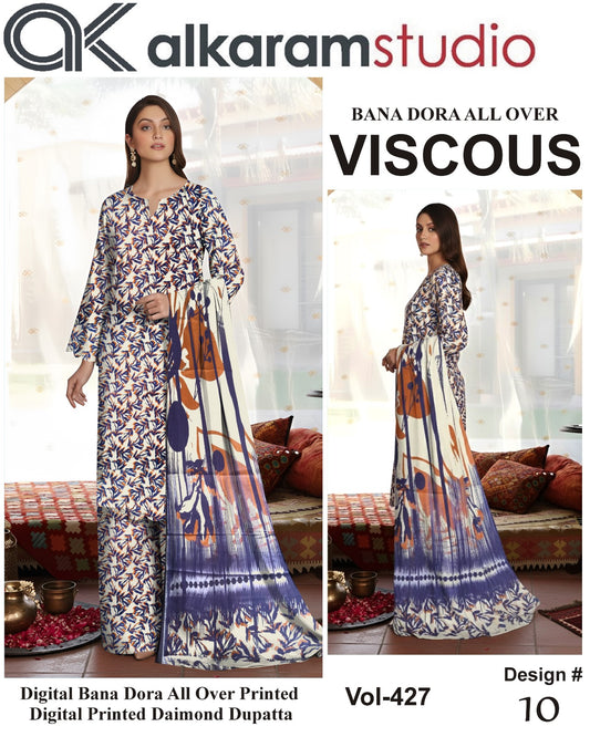 Alkaram Bana Dora Allover Viscose 3PC