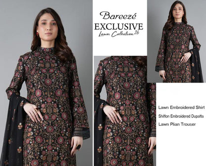 Bareeze Exclusive Lawn Collection 2026 – Premium EMB 3PC