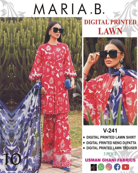 Vol 341  Maria B Lawn – Digital Printed 3PC | Bana Dora Quality