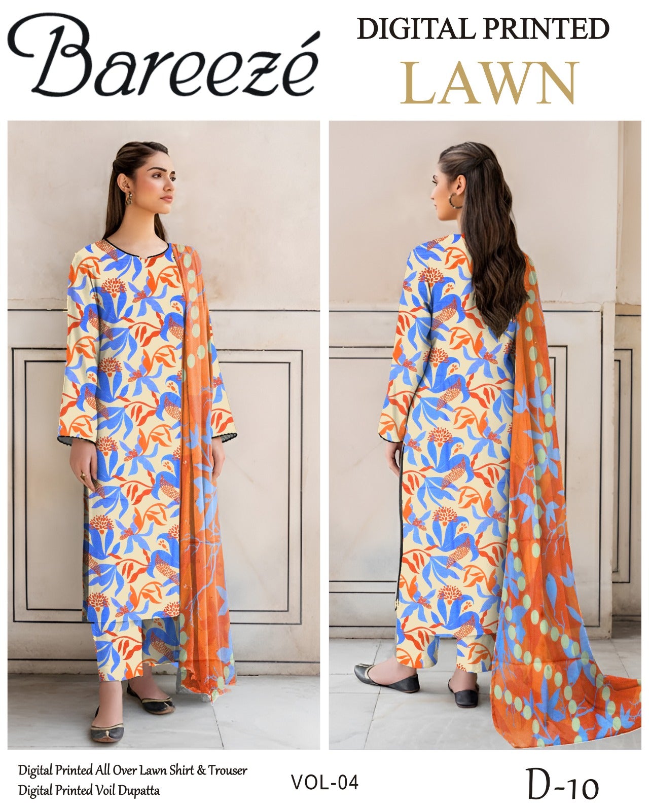 Bareeze Lawn 3PC with Voil Dupatta – Summer Edition