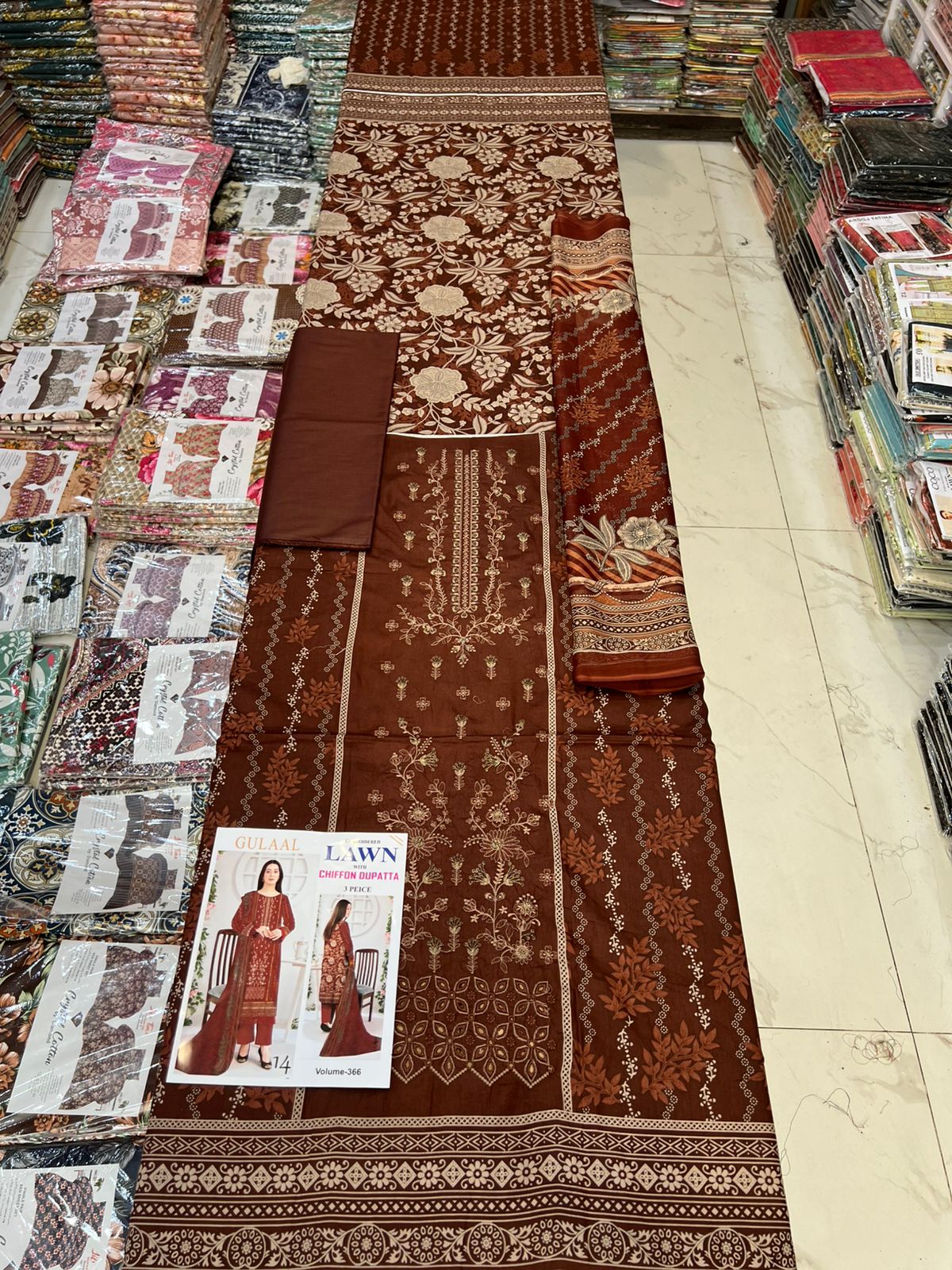 Summer Luxury Lawn – EMB Suit with Chiffon Dupatta