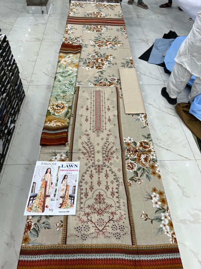 Summer Luxury Lawn – EMB Suit with Chiffon Dupatta