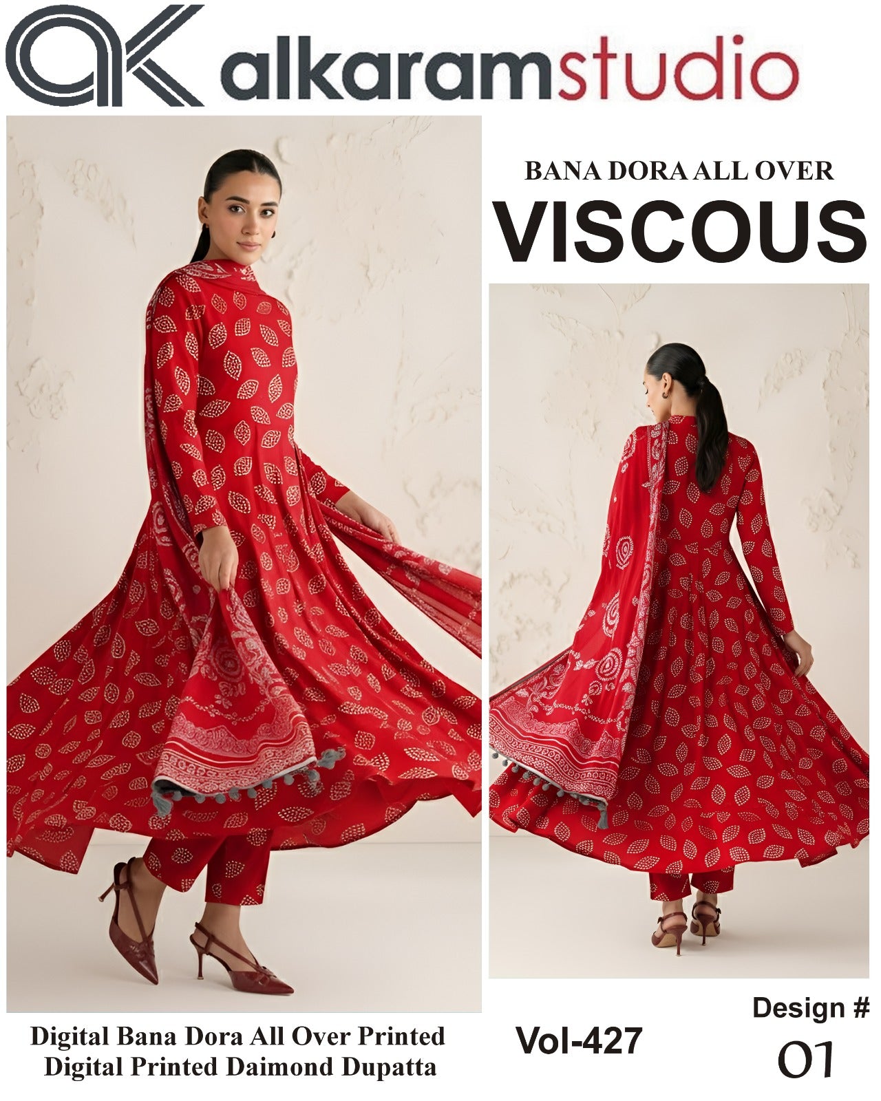 Alkaram Bana Dora Allover Viscose 3PC
