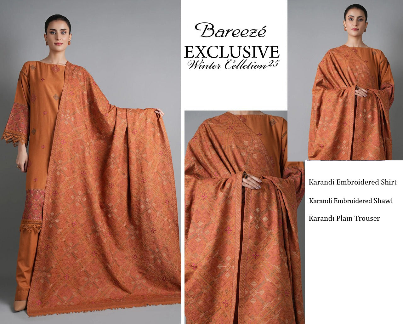 Bareeze With Embroidered Karandi Shawl – Winter Luxury Edit
