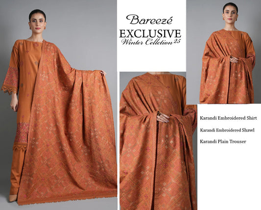 Bareeze With Embroidered Karandi Shawl – Winter Luxury Edit