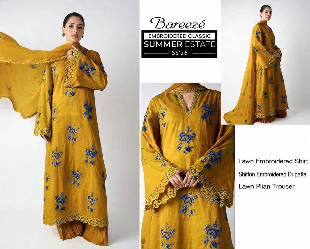 Bareeze Exclusive Lawn Collection 2026 – Premium EMB 3PC
