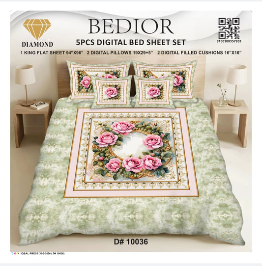 BEDIOR 5PCS DIGITAL BED SHEET SET 10036