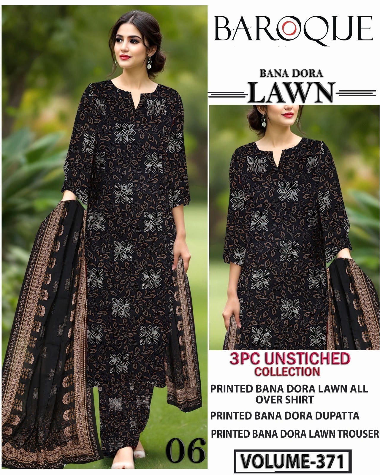 Baroque Bana Dora Lawn 3PC