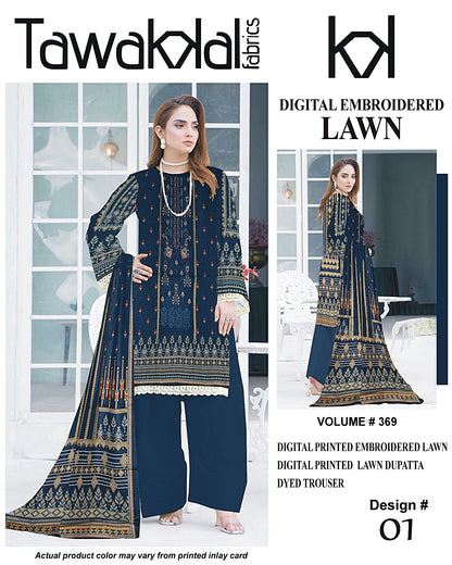 Tawakal Premium Lawn 3PC Unstitched Suit