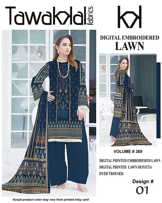 Tawakal Premium Lawn 3PC Unstitched Suit