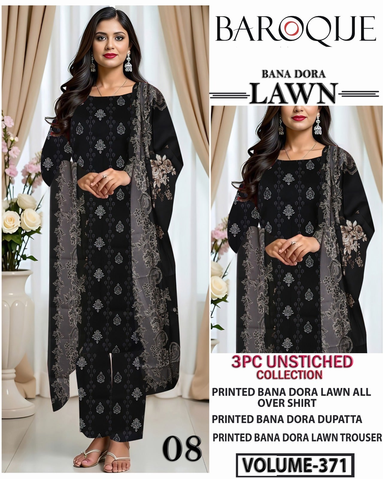 Baroque Bana Dora Lawn 3PC