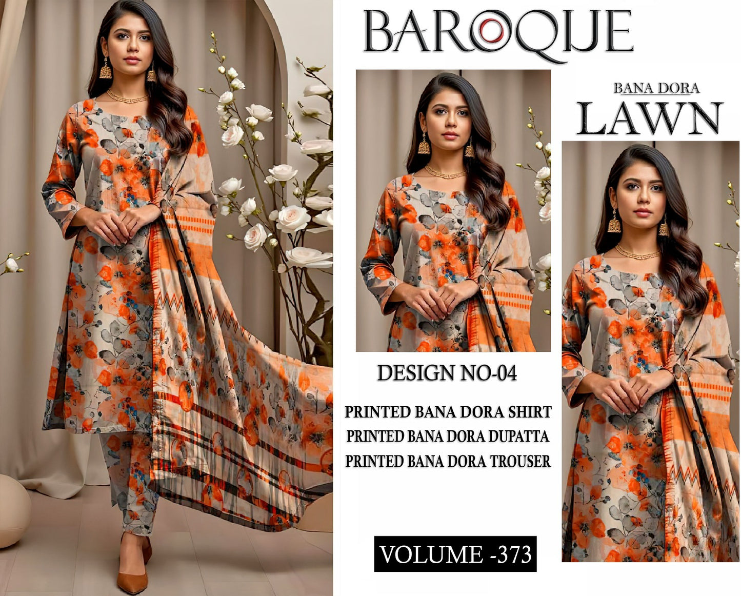 BAROQUE BANA DORA LAWN 3PC
