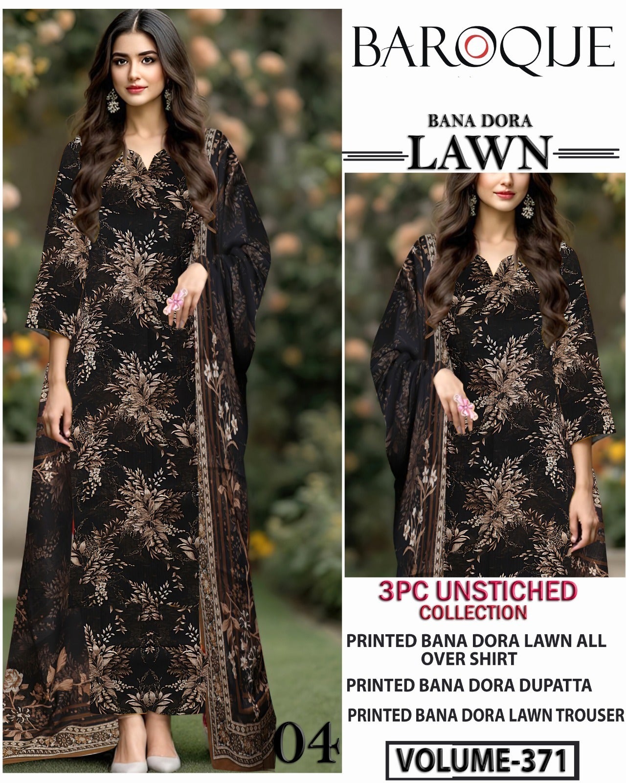 Baroque Bana Dora Lawn 3PC
