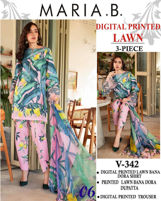 Vol 342 Maria B Lawn – Digital Printed 3PC | Bana Dora Quality