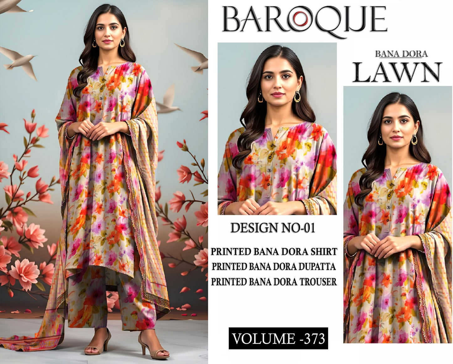 Baroque Bana Dora Lawn 3PC