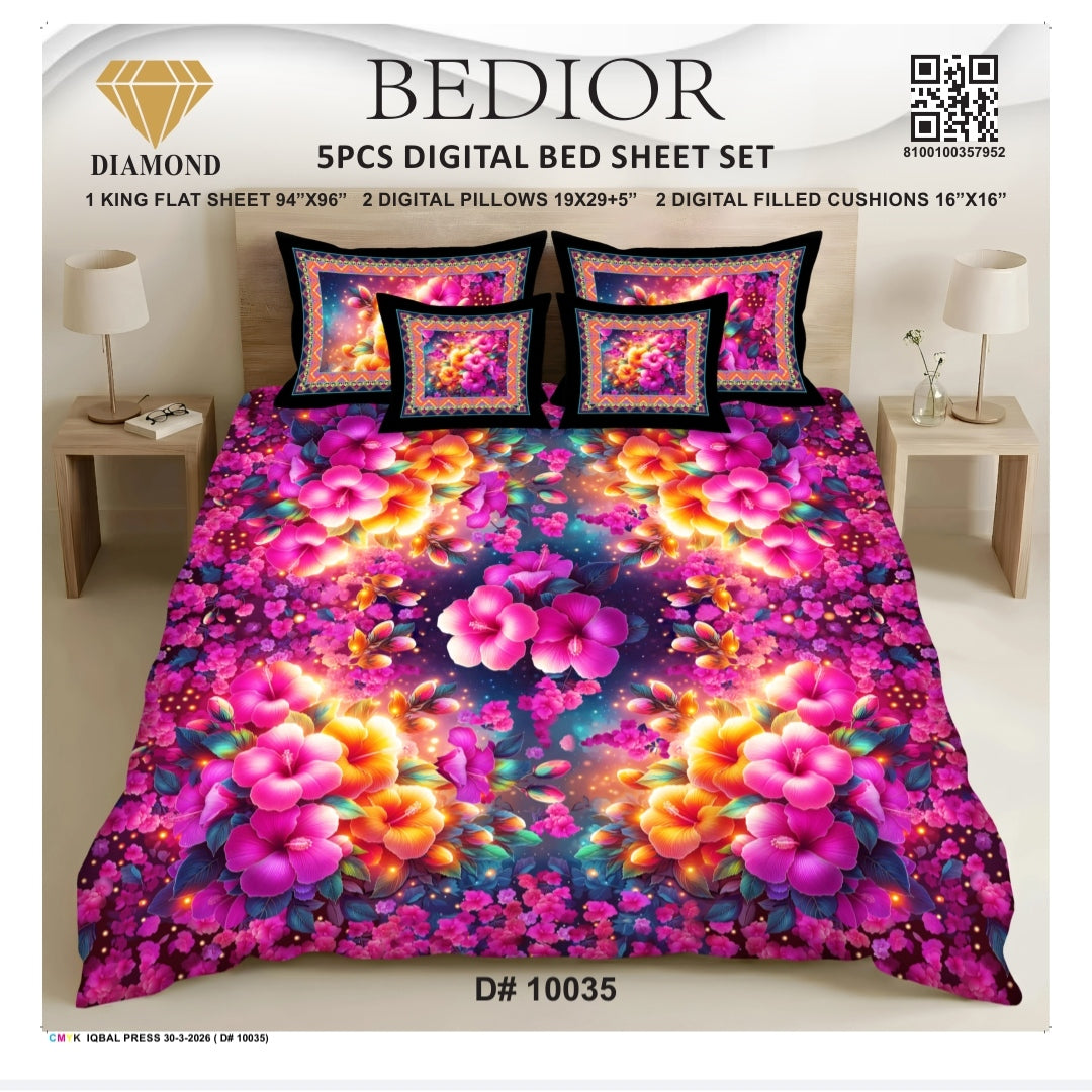 BEDIOR 5PCS DIGITAL BED SHEET SET 10035