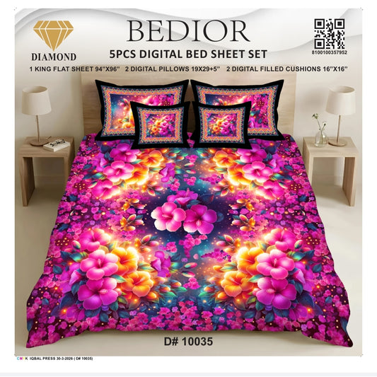 BEDIOR 5PCS DIGITAL BED SHEET SET 10035