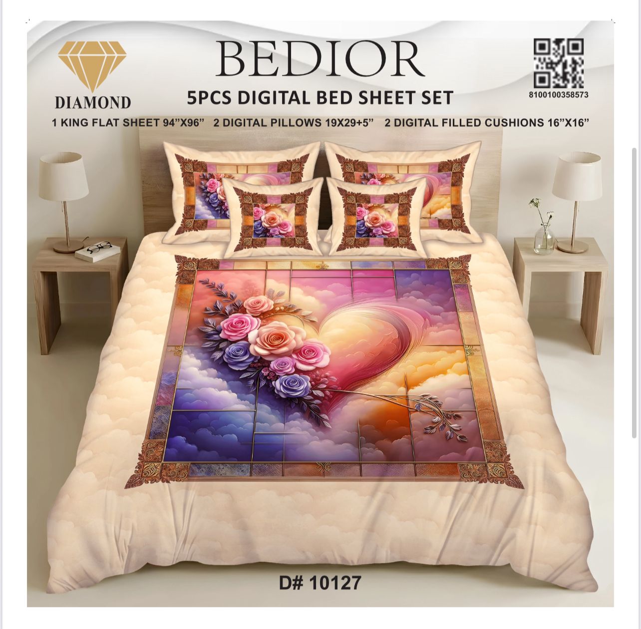 BEDIOR 5PCS DIGITAL BED SHEET SET 10127
