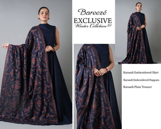 Bareeze With Embroidered Karandi Shawl – Winter Luxury Edit