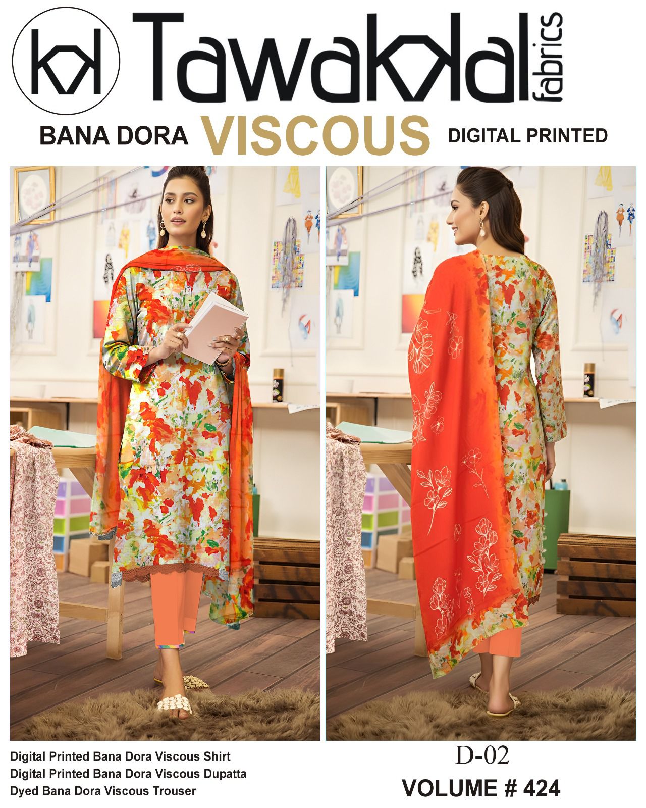 Tawakkal Bana Dora Viscose 3PC