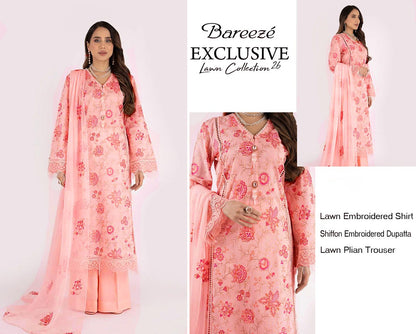 Bareeze Exclusive Lawn Collection 2026 – Premium EMB 3PC
