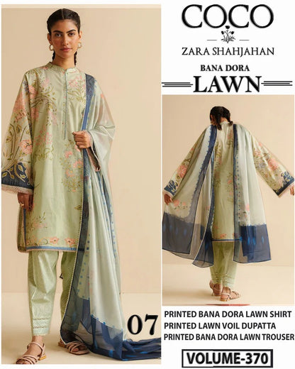 COCO ZARA SHAHJAHAN BANA DORA LAWN 3PC