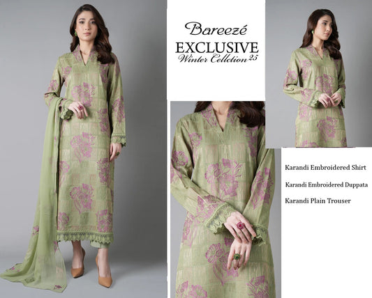 Bareeze karandi Embroidered 3PC