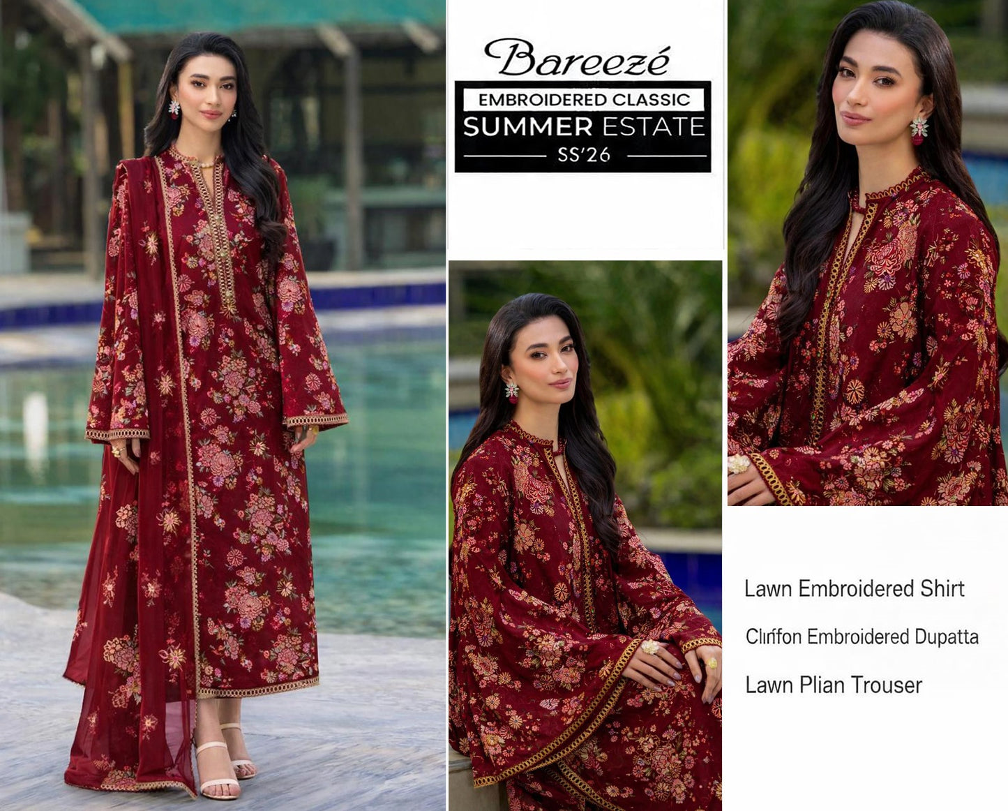 Bareeze Exclusive Lawn Collection 2026 – Premium EMB 3PC