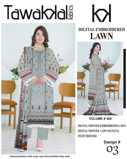 Tawakal Premium Lawn 3PC Unstitched Suit