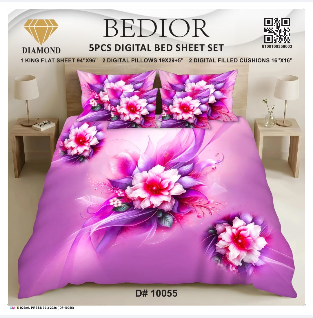 BEDIOR 5PCS DIGITAL BED SHEET SET 10055