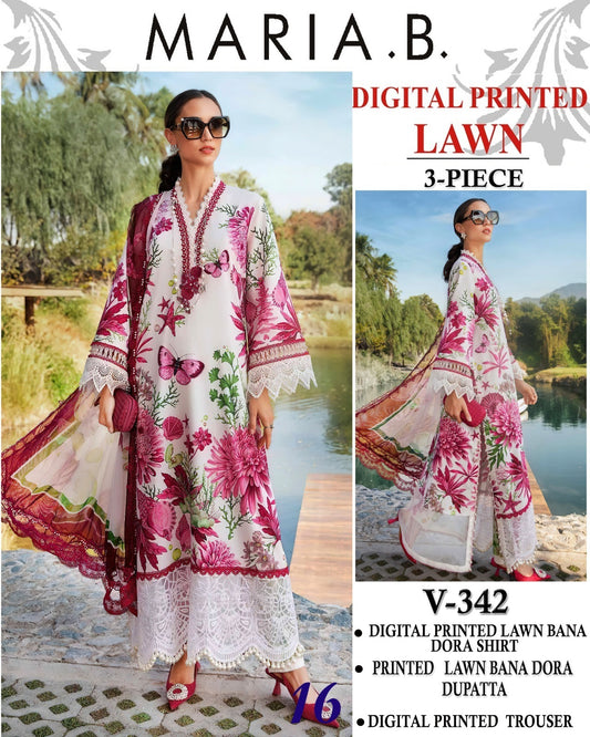 Vol 342 Maria B Lawn – Digital Printed 3PC | Bana Dora Quality