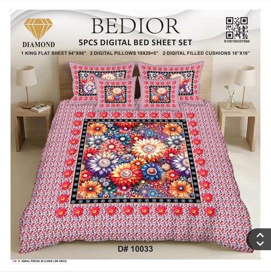 BEDIOR 5PCS DIGITAL BED SHEET SET 10033