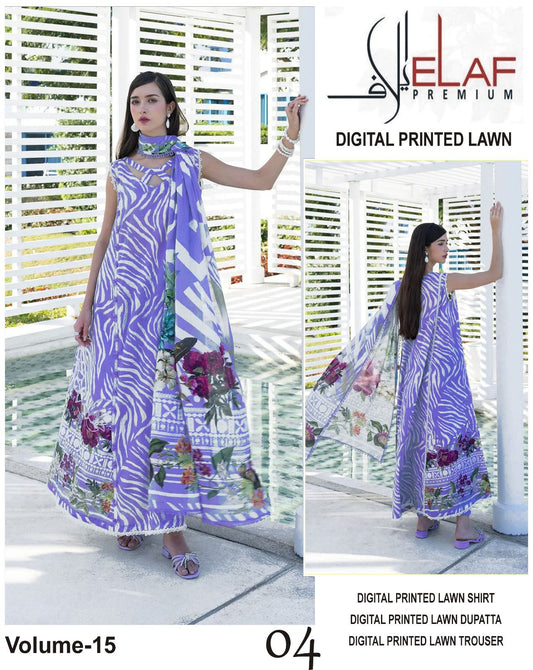 ELAF DORIA LAWN – Digital Printed 3PC Suit