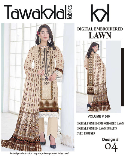 Tawakal Premium Lawn 3PC Unstitched Suit