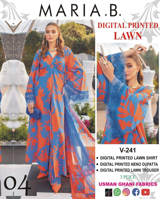 Vol 341  Maria B Lawn – Digital Printed 3PC | Bana Dora Quality