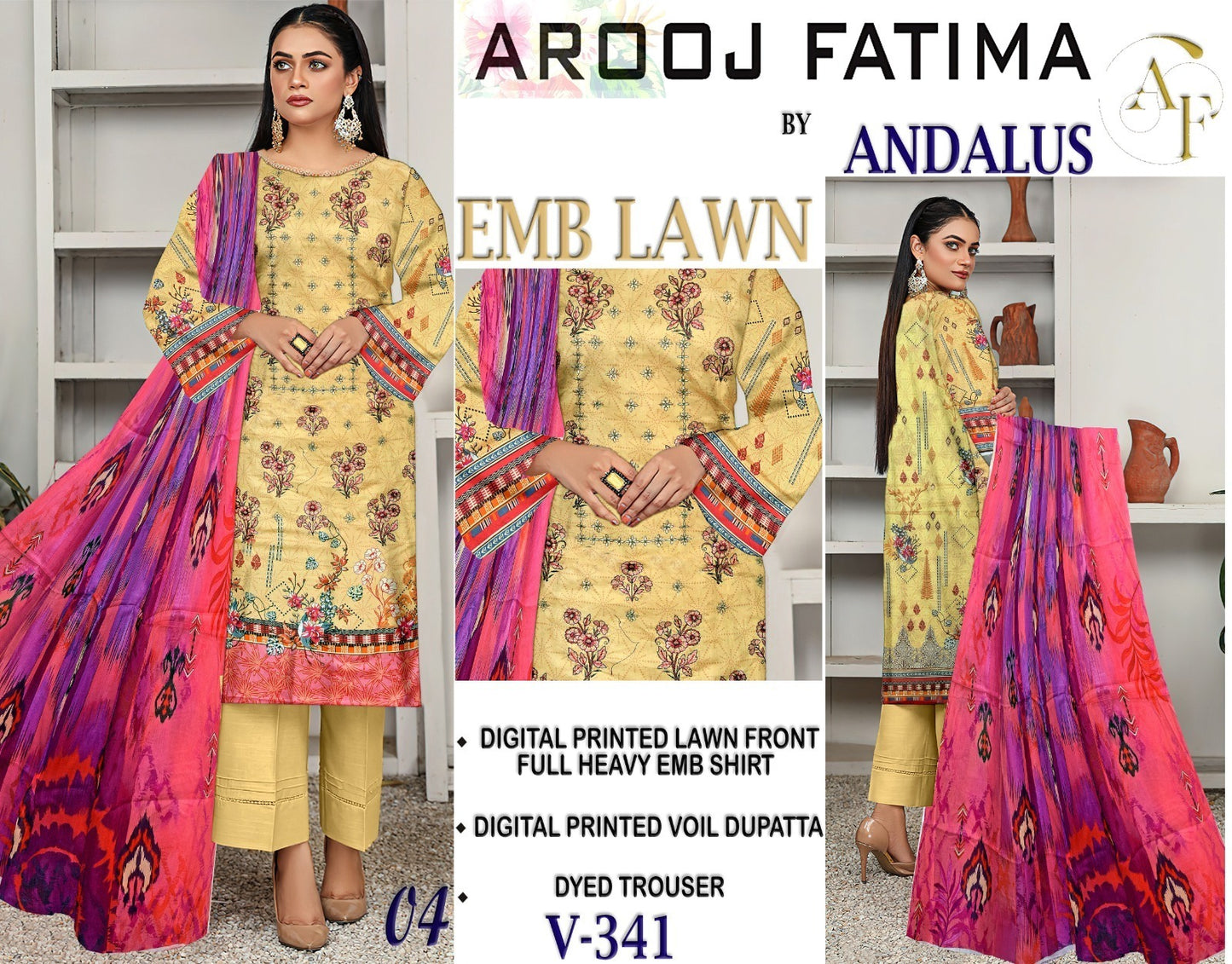 Vol 341 – ANDALUS BY AROOJ FATIMA 3 PC