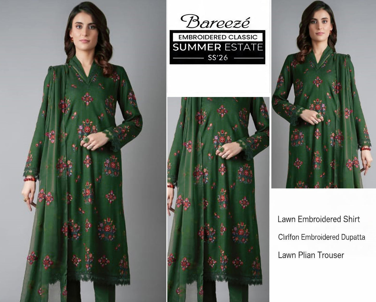 Bareeze Exclusive Lawn Collection 2026 – Premium EMB 3PC