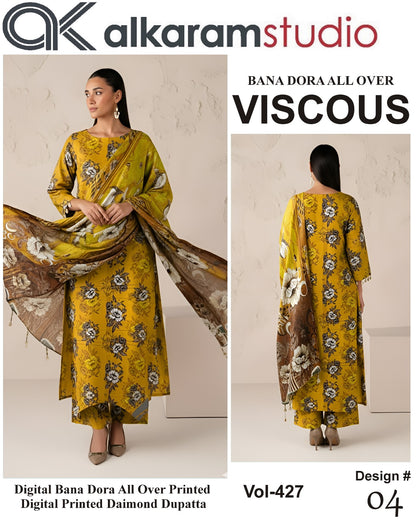 Alkaram Bana Dora Allover Viscose 3PC