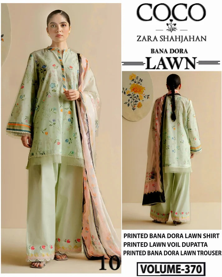 COCO ZARA SHAHJAHAN BANA DORA  LAWN 3PC