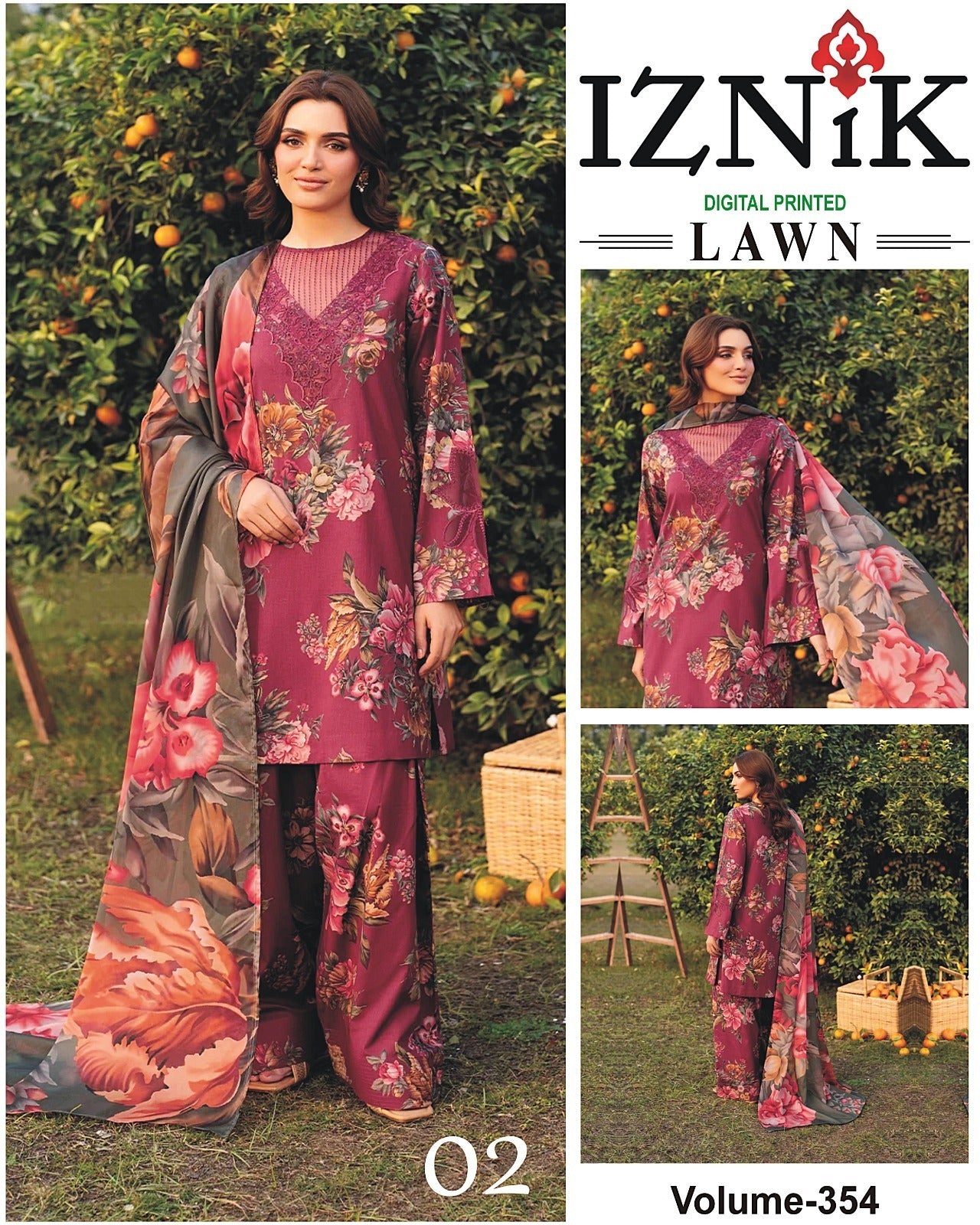 IZNIK TANA DORA LAWN 3PC