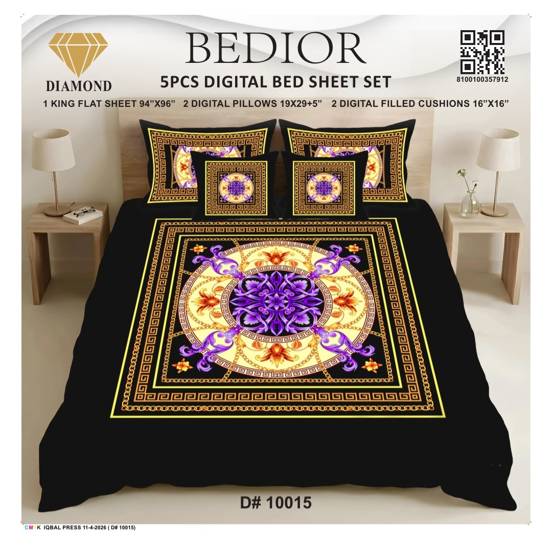 BEDIOR 5PCS DIGITAL BED SHEET SET 10015