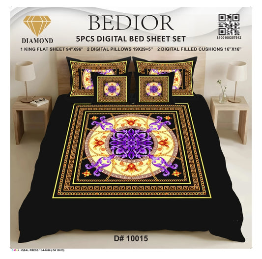 BEDIOR 5PCS DIGITAL BED SHEET SET 10015
