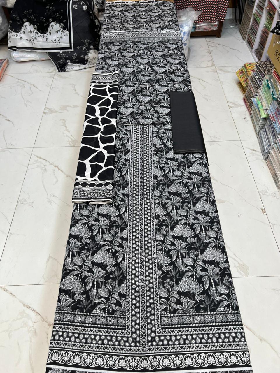 Black Series Lawn 3 Piece With Lawn dupatta