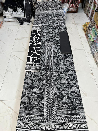 Black Series Lawn 3 Piece With Lawn dupatta