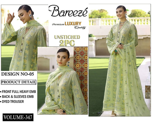 Bareeze Luxury Collection – Embroidered Lawn 2PC